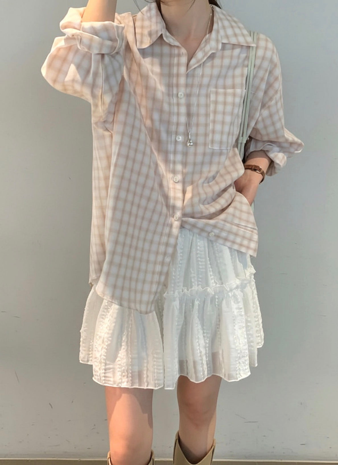 * Soft Oversized Plaid Shirt