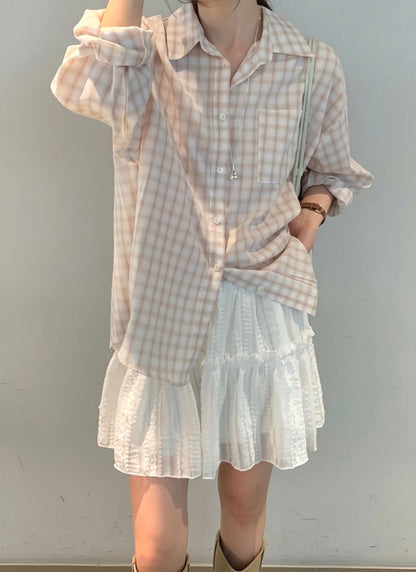 * Soft Oversized Plaid Shirt