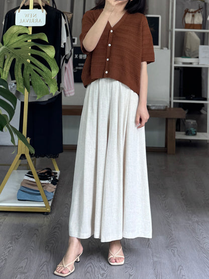 Linen Skirt Pants - AdoreMeU