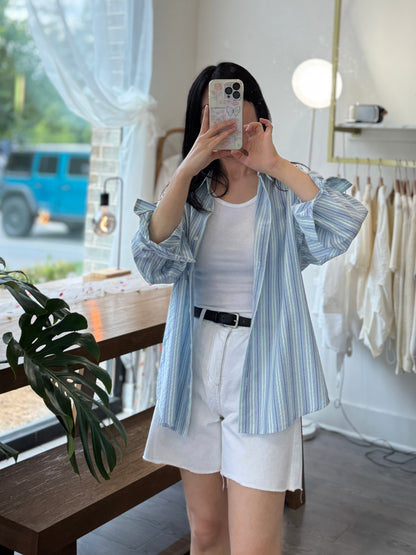 Color Stripe Shirt - AdoreMeU