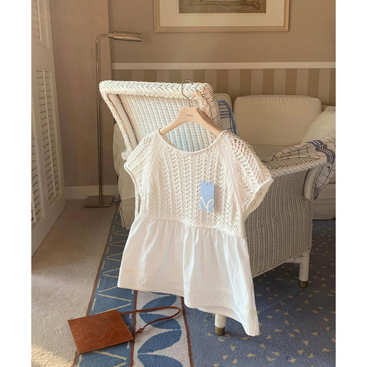 *Layered Crochet Knit Top