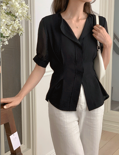 *Slim Pintuck Summer Blouse