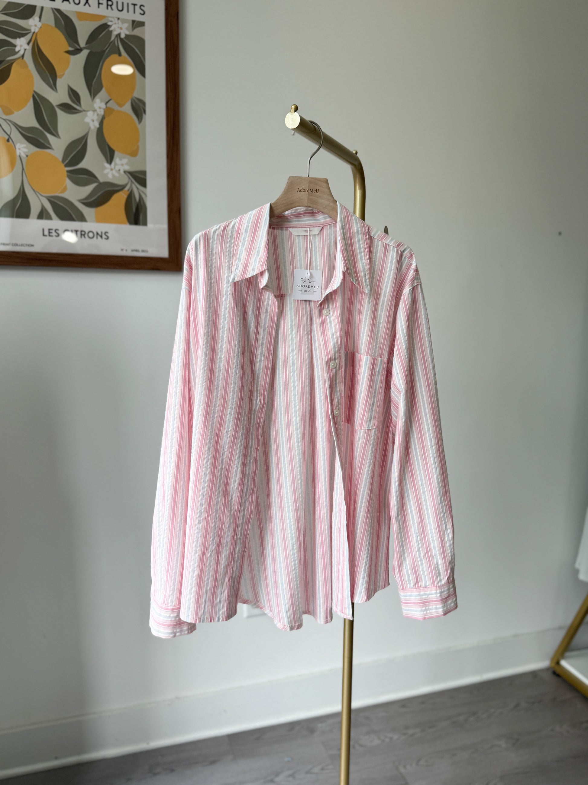 Color Stripe Shirt - AdoreMeU