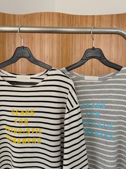 *Stripe Lettering T-Shirt