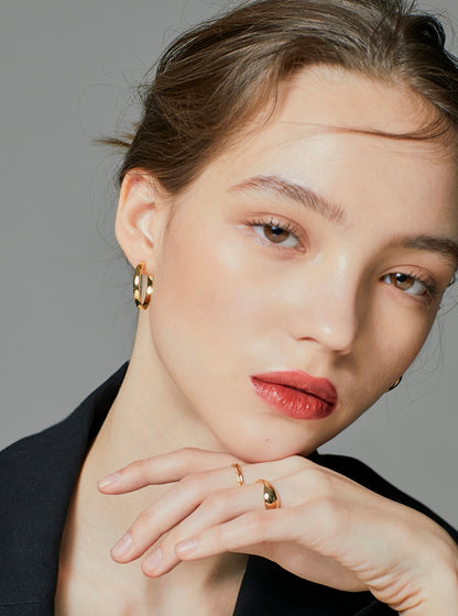 Volume Flat One touch Earring - AdoreMeU