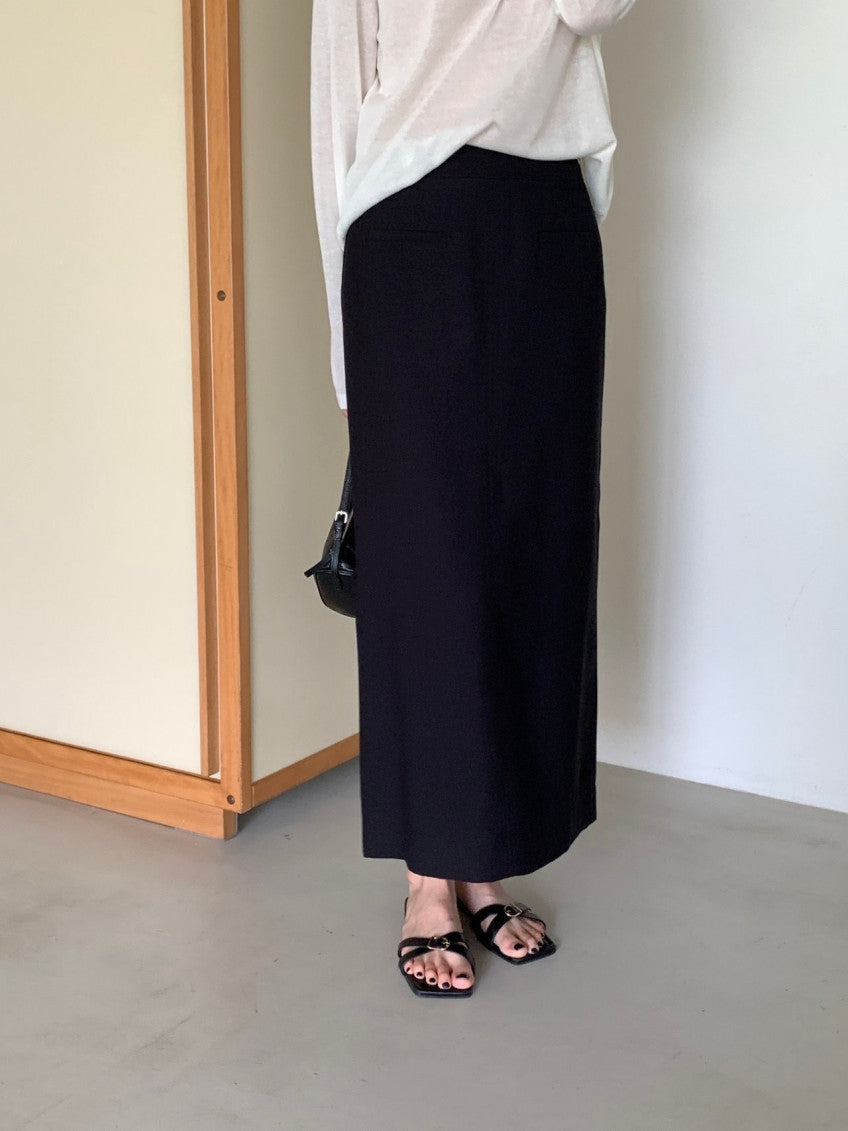 * Linen Blend Skirt