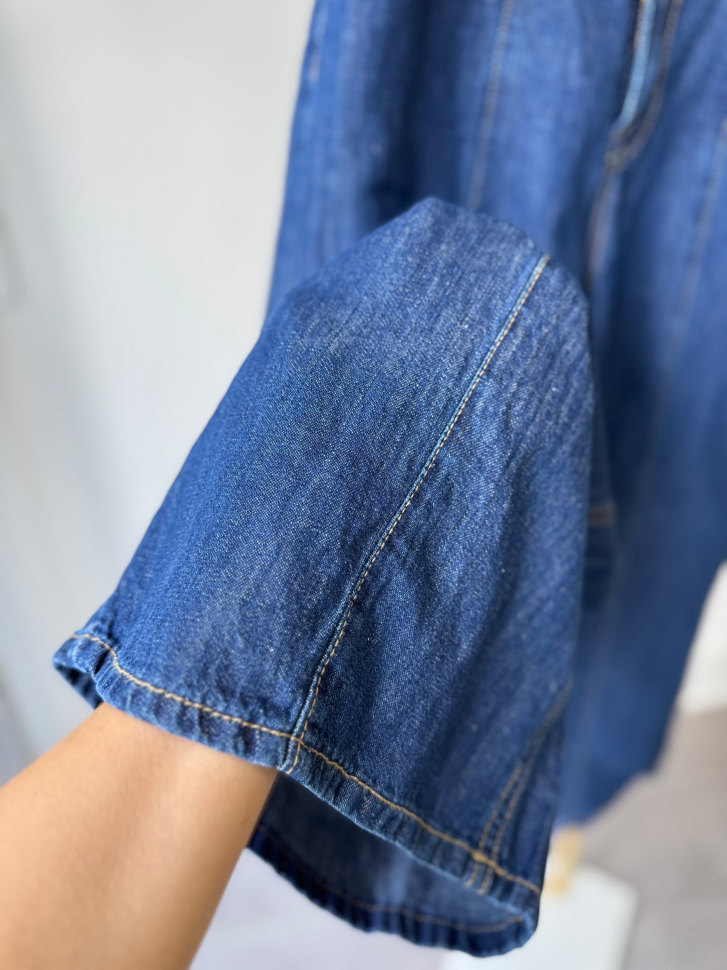 Linen Denim Front Seam Pocket Pants - AdoreMeU
