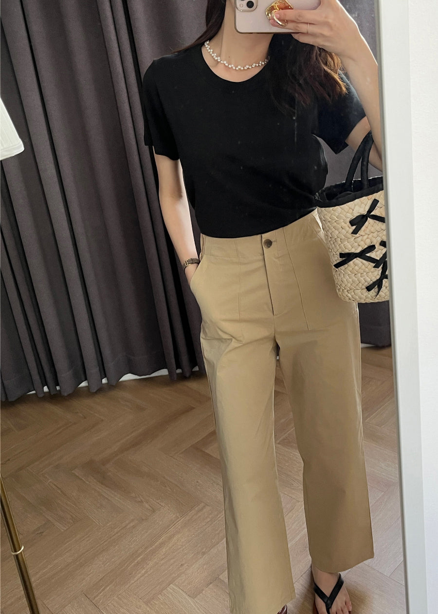 * Cotton Straight Fit Pants