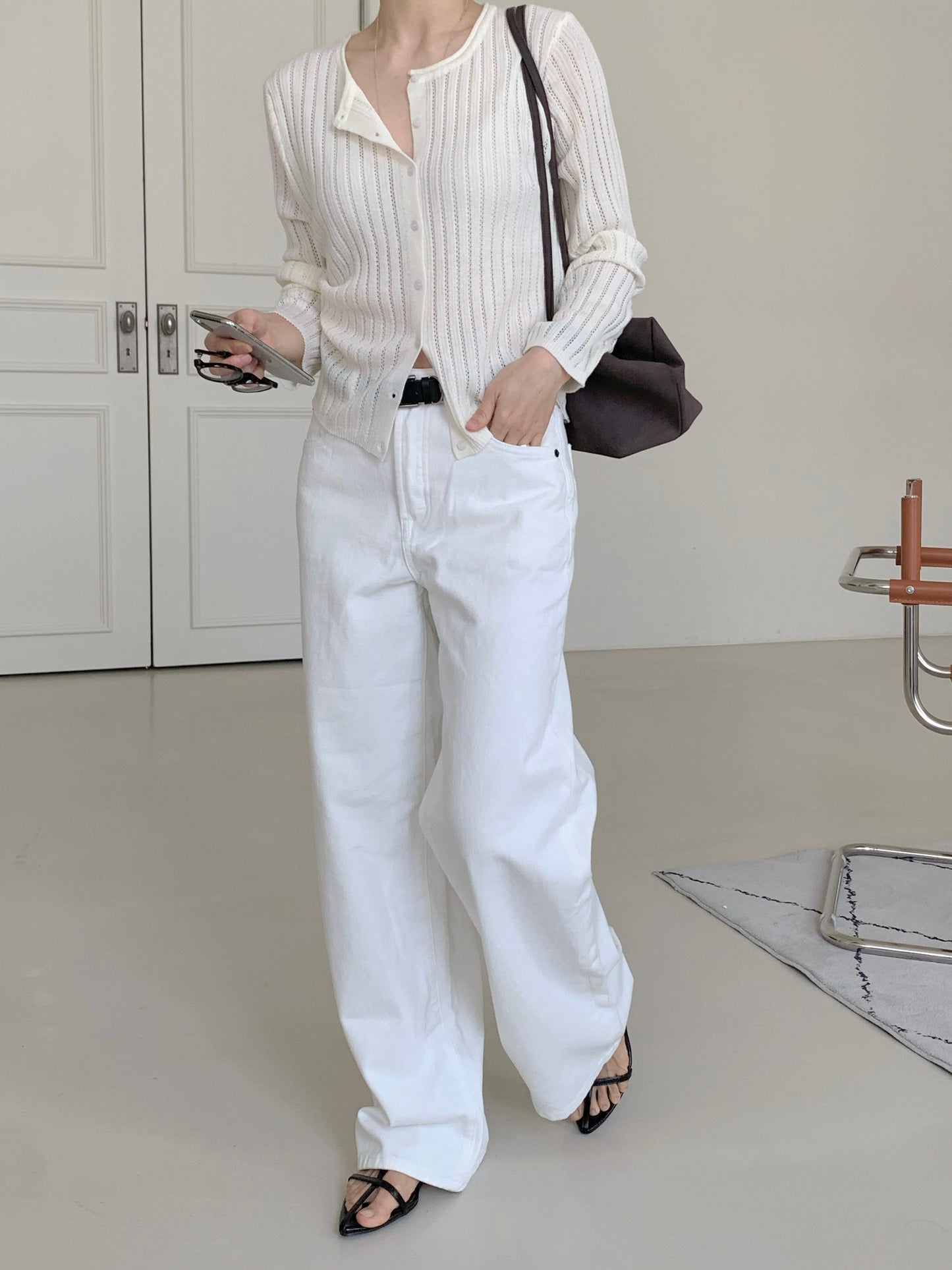 * Punching Knit Summer Cardigan