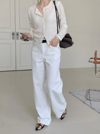 * Punching Knit Summer Cardigan