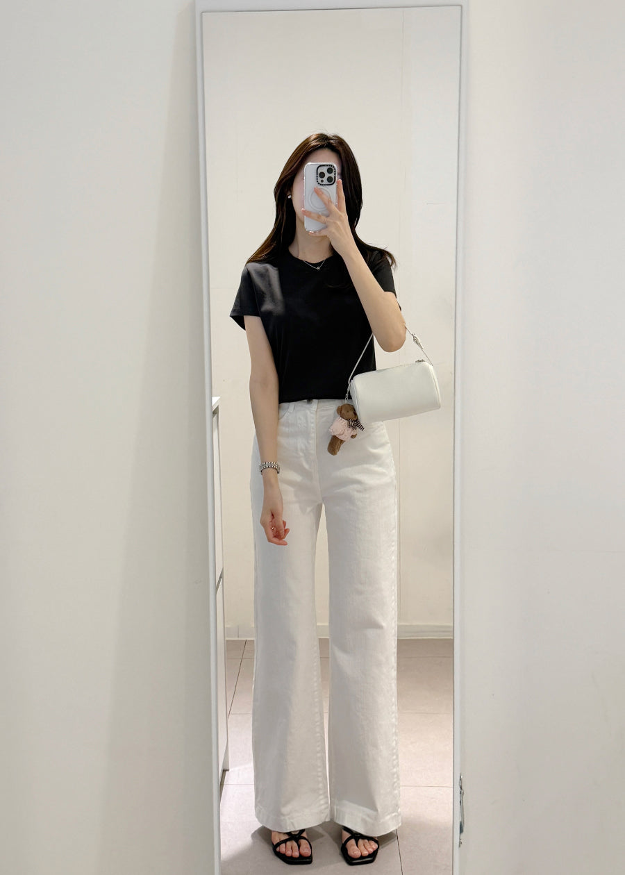 White Straight Denim