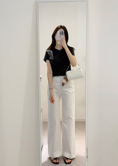 White Straight Denim