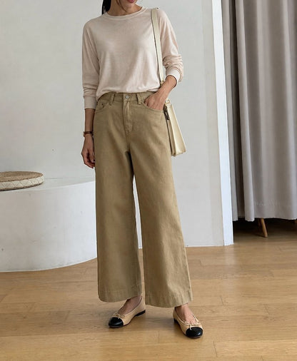 Loose Beige Cargo Pants