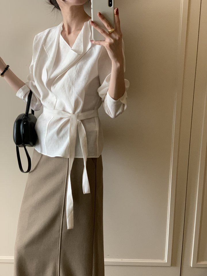 * Draped Belt Blouse
