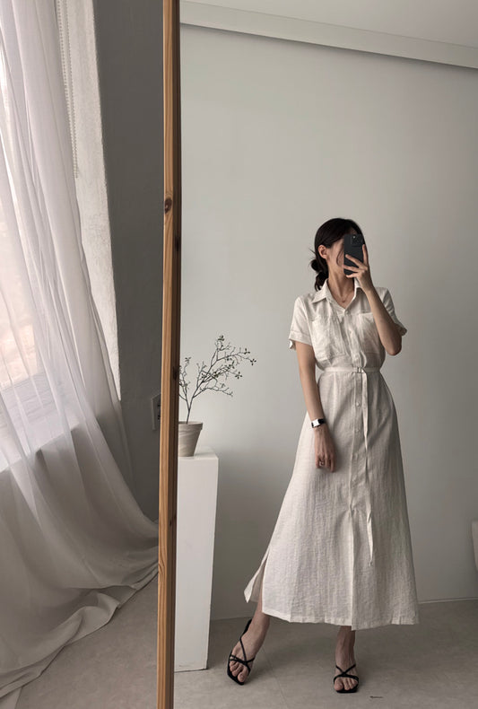 * Linen Pocket Dress