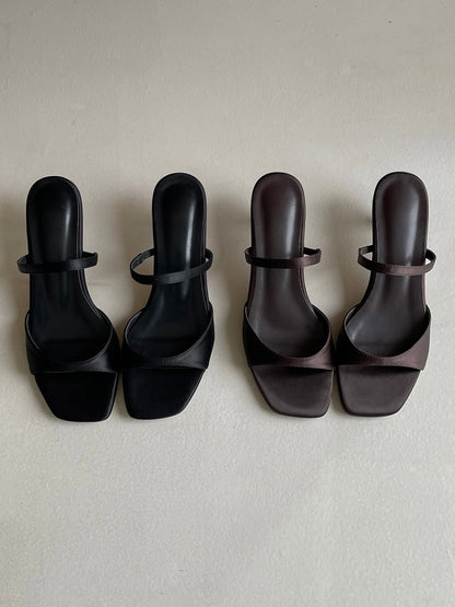 Square Toe Strap Mule Sandals