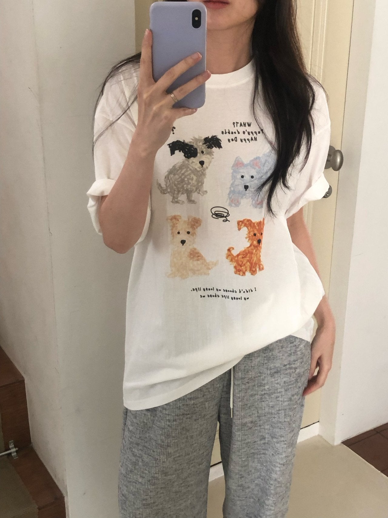 * Dog Graphic Oversized T-Shirt