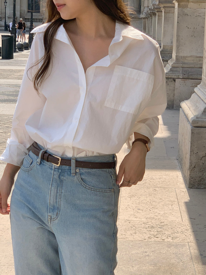 Oversized Solid Fall Shirt