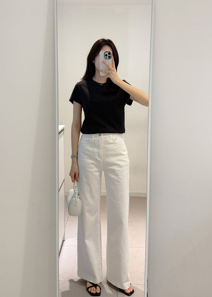 White Straight Denim