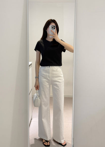 White Straight Denim