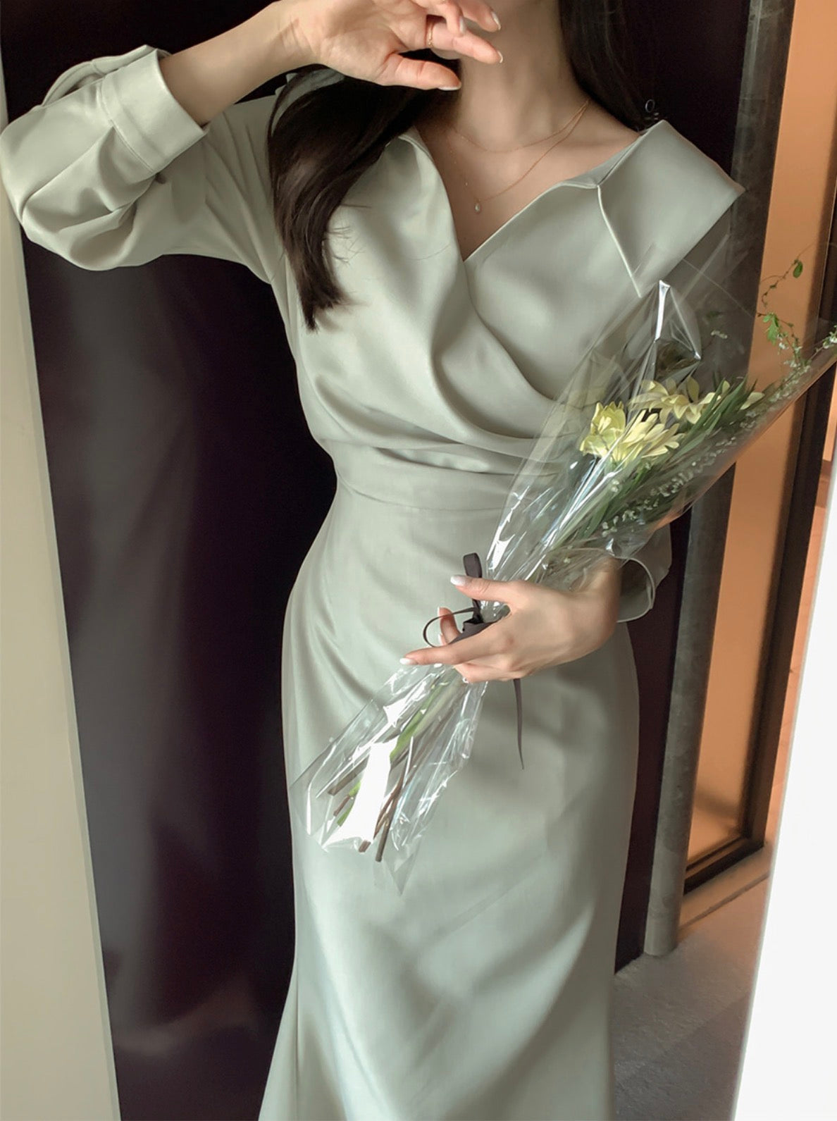 * Shirred Mermaid Dress