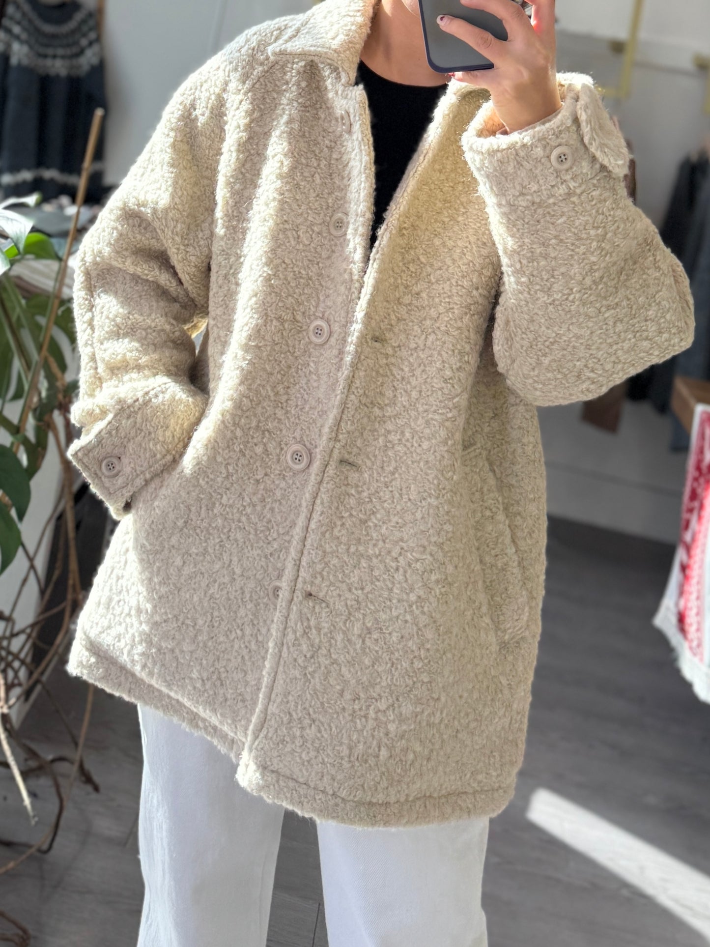 Wool Boucle Coat