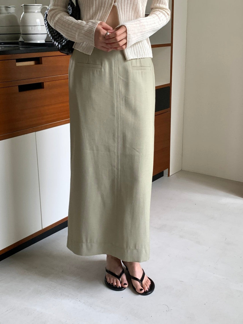 * Linen Blend Skirt