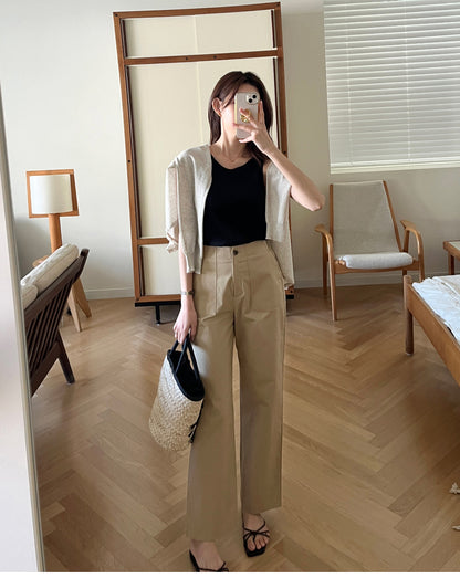 * Cotton Straight Fit Pants