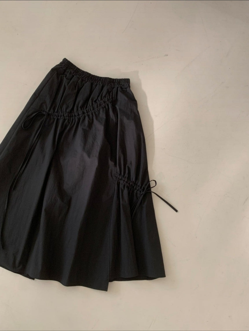 * Shirring Detail Flare Skirt