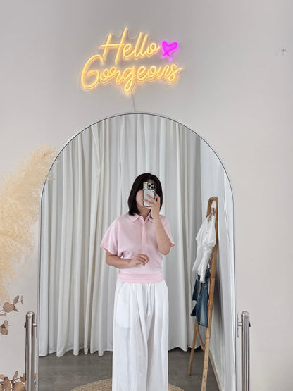 Plume Collar Knit Top (~6/4)