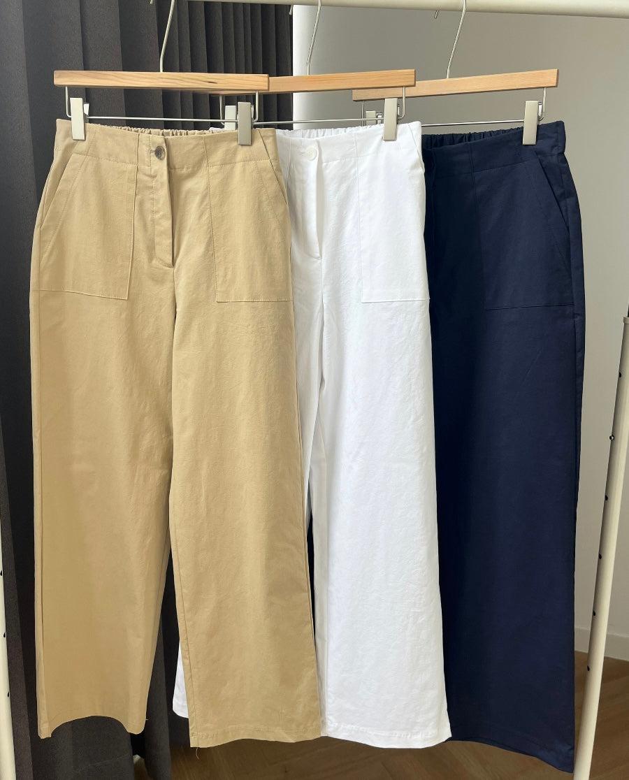 * Cotton Straight Fit Pants