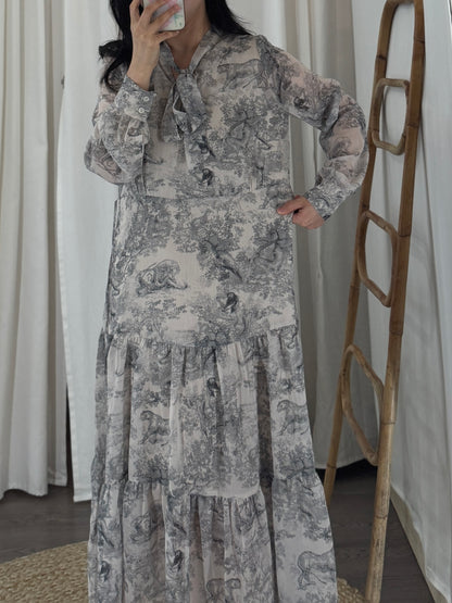 Diorr -Inspired Elegance Dress
