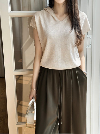 Hood Linen Knit Top (~7/31)
