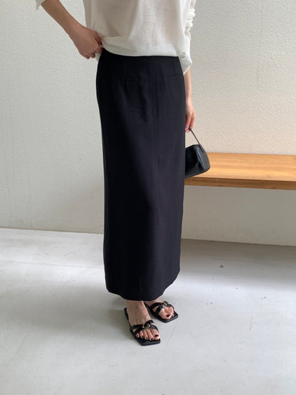 * Linen Blend Skirt