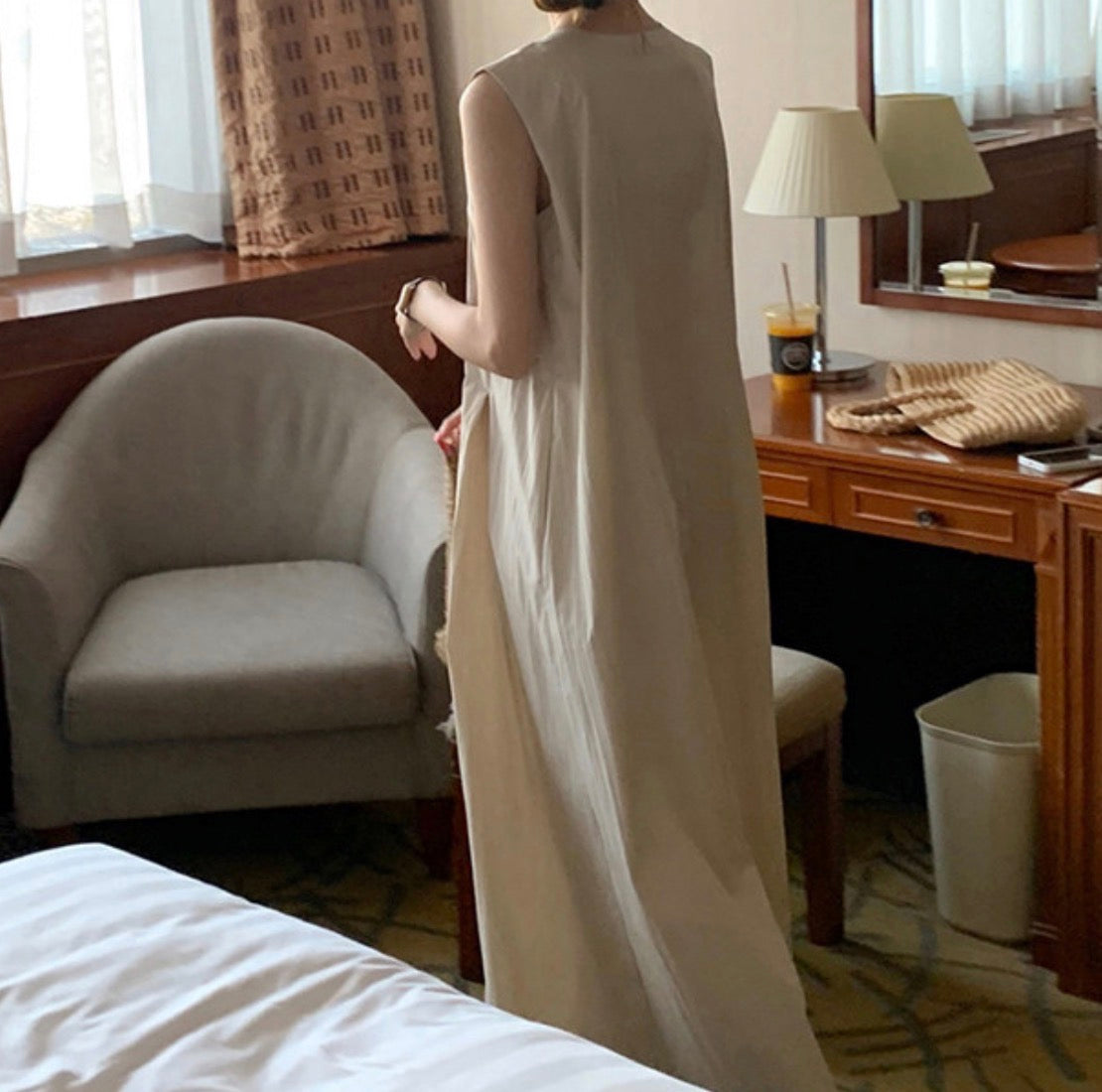 * Plain Pintuck Dress