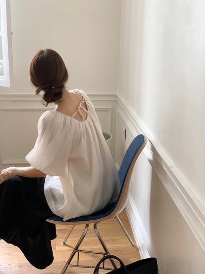 * Floral Ribbon Blouse