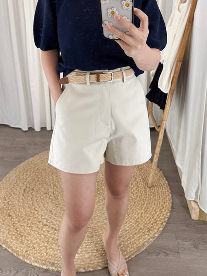 Cotton Twill Shorts w/ Belt