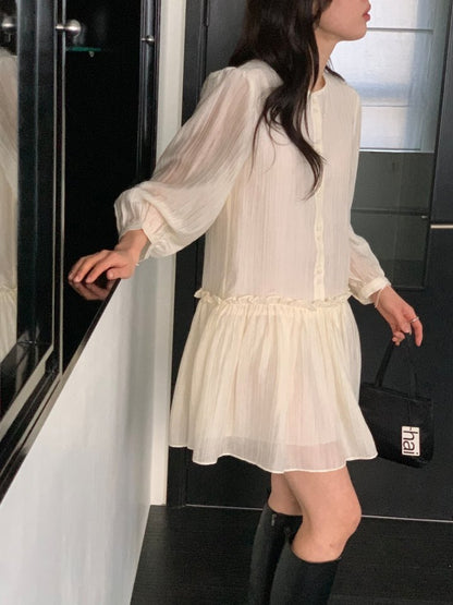 * Luna Frill Shirred Dress