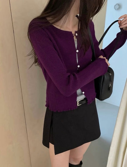 Frill Dive Knit Cardigan(~9/23)