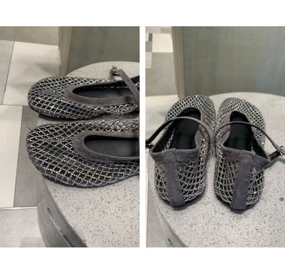 (PRE-ORDER)Beaded Mesh Flat Shoes 6/18