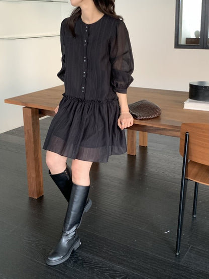 * Luna Frill Shirred Dress