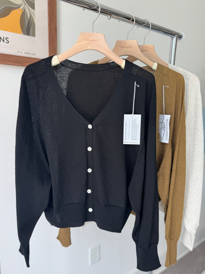 Linen Whole garment Cardigan(~9/8)