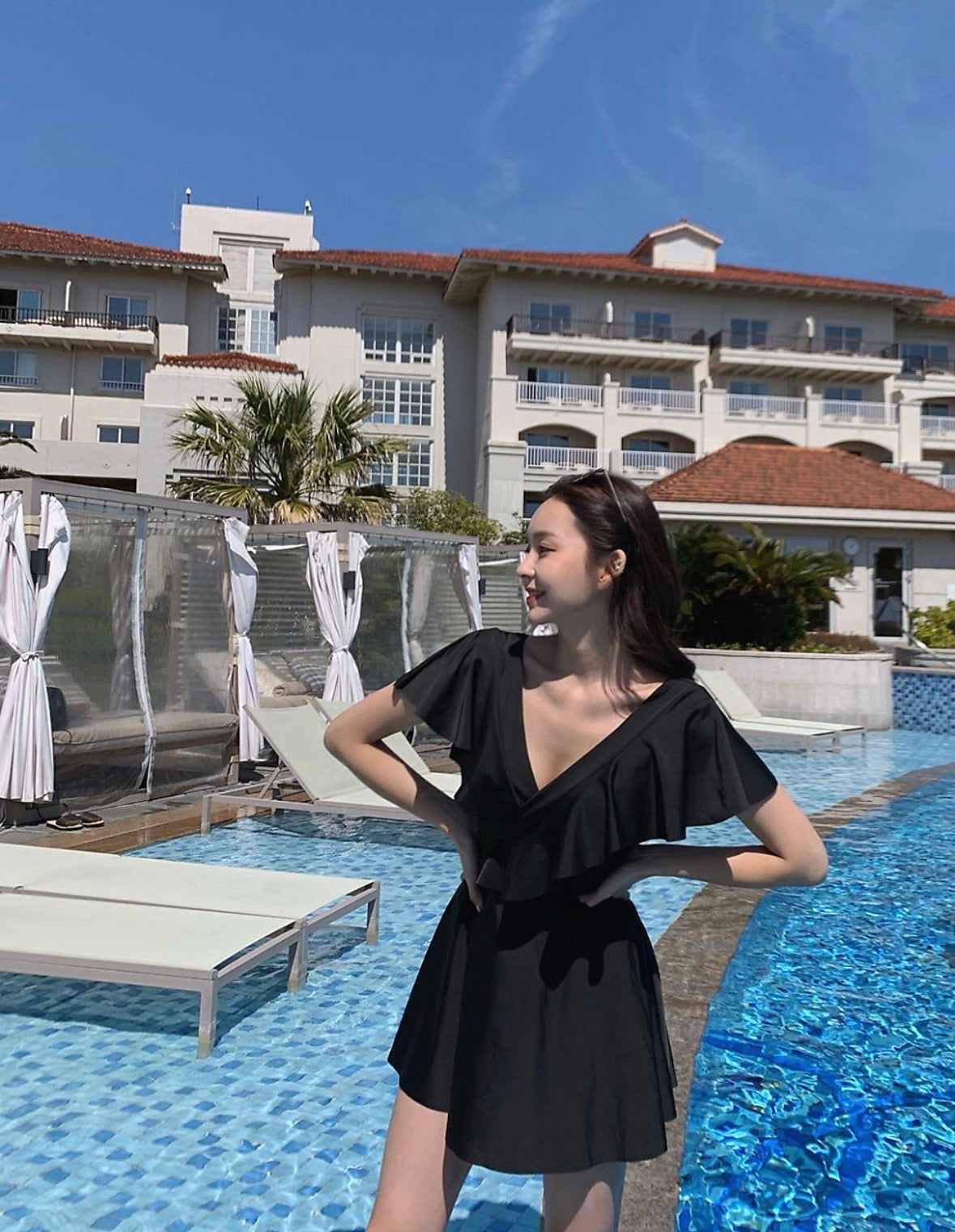 * Ruffle Swim Dress