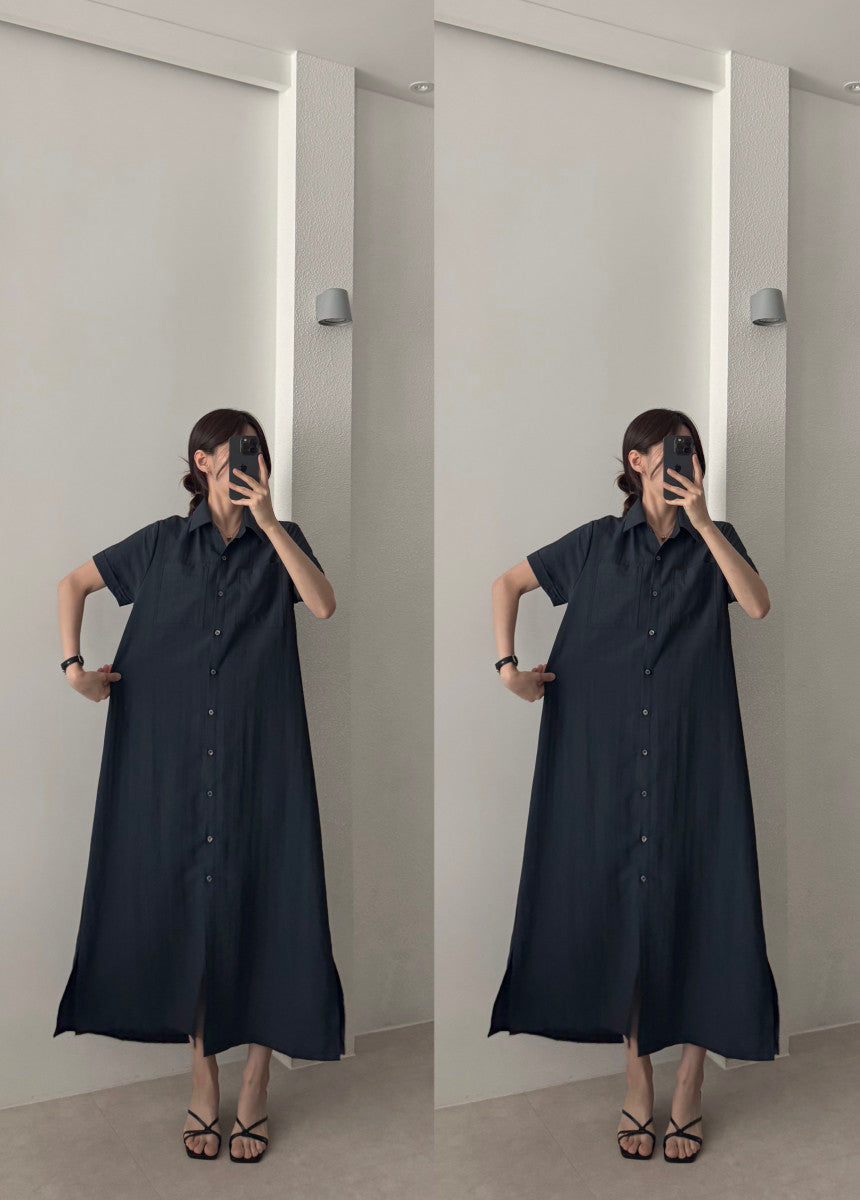 * Linen Pocket Dress