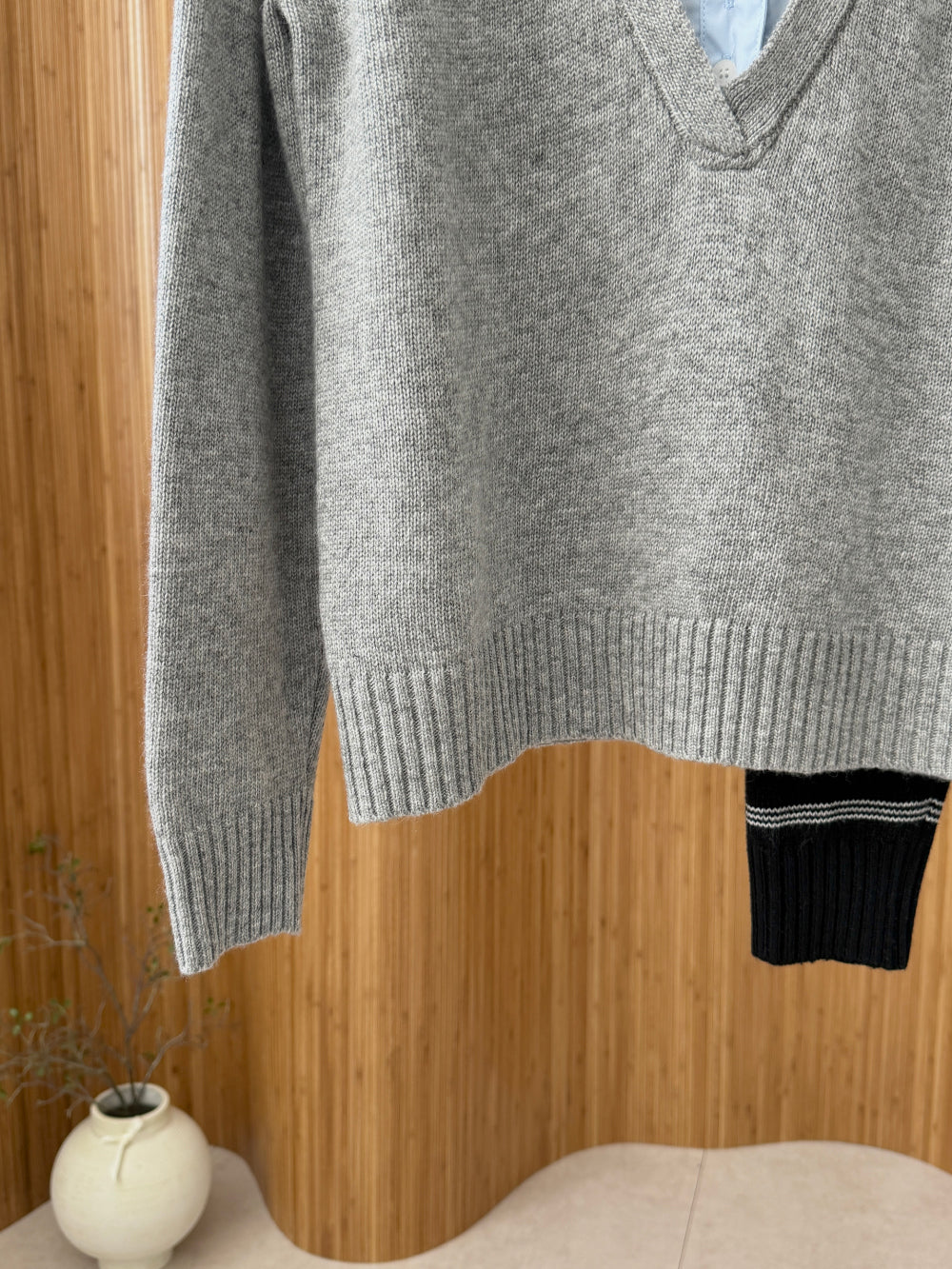 *셔츠 레이어드 니트 탑