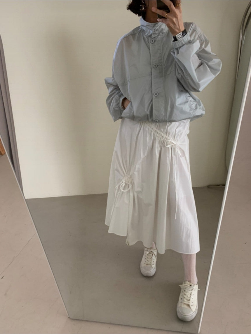 * Shirring Detail Flare Skirt