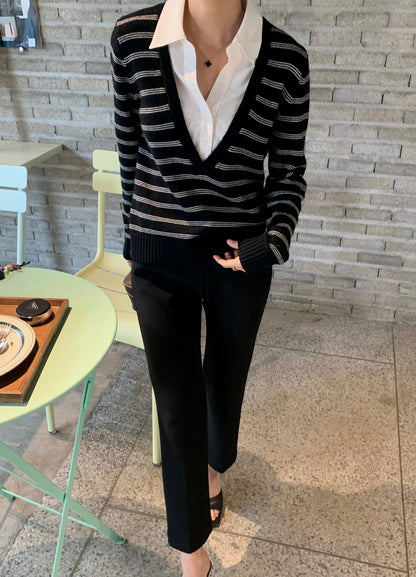 *셔츠 레이어드 니트 탑