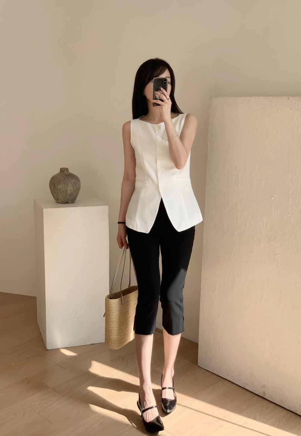 * Linen Blend Summer Vest