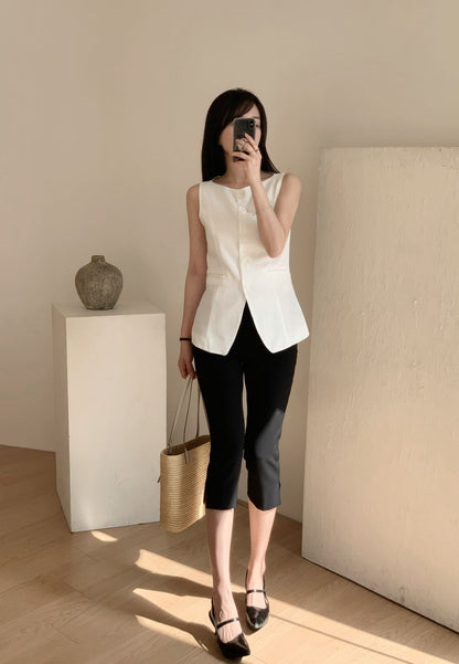 * Linen Blend Summer Vest