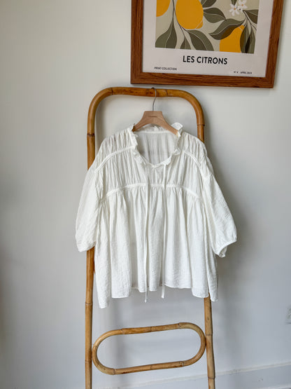 Soft Tie Blouse with Pleats - AdoreMeU